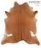 Brown and White Regular X-Large Brazilian Cowhide Rug 7'0