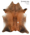 Brown with Red X-Large Brazilian Cowhide Rug 7'0