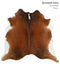 Brown with Red X-Large Brazilian Cowhide Rug 6'5