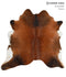 Brown with Red X-Large Brazilian Cowhide Rug 6'8