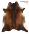 Brown with Red X-Large Brazilian Cowhide Rug 7'4