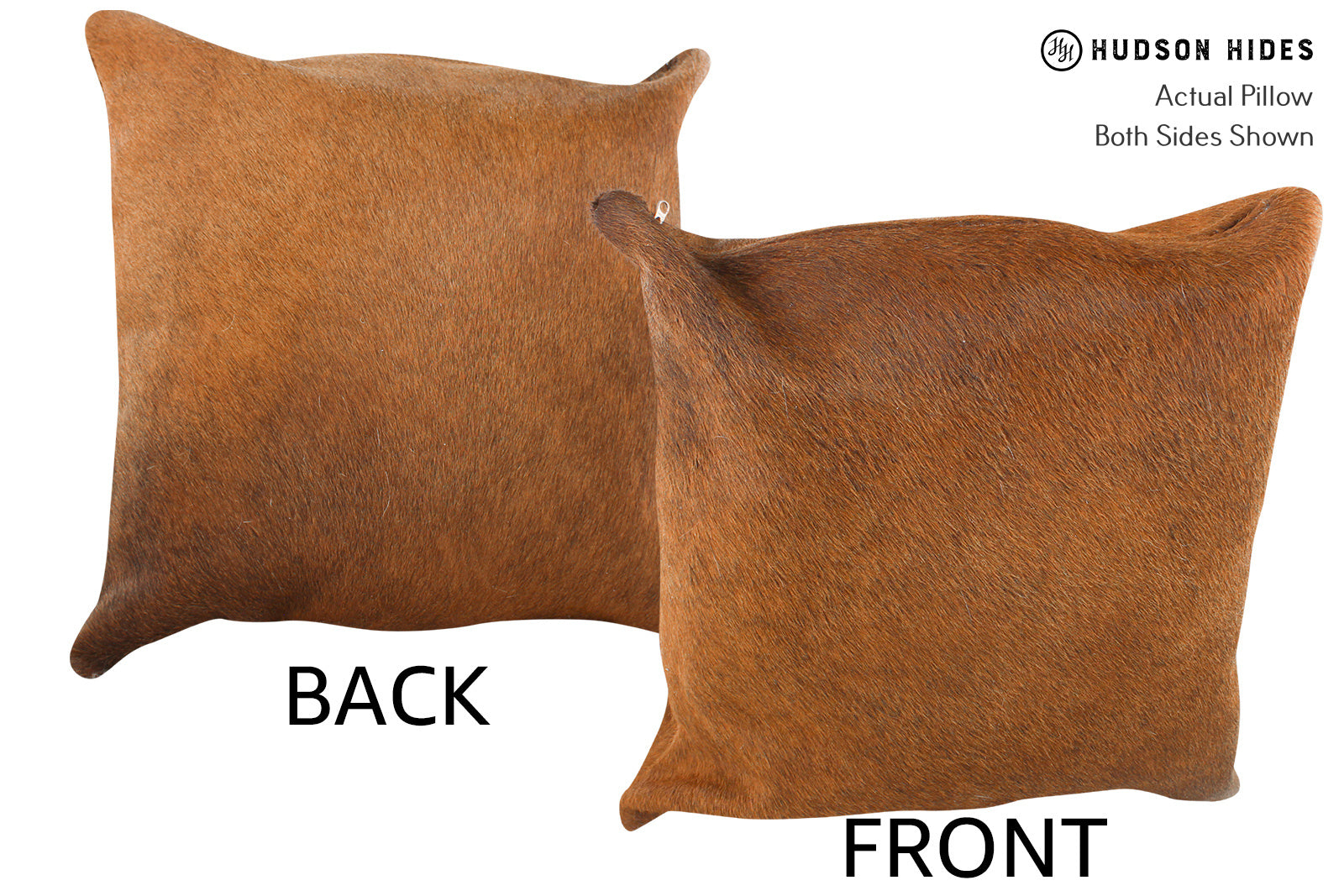 Solid Brown Cowhide Pillow #34767