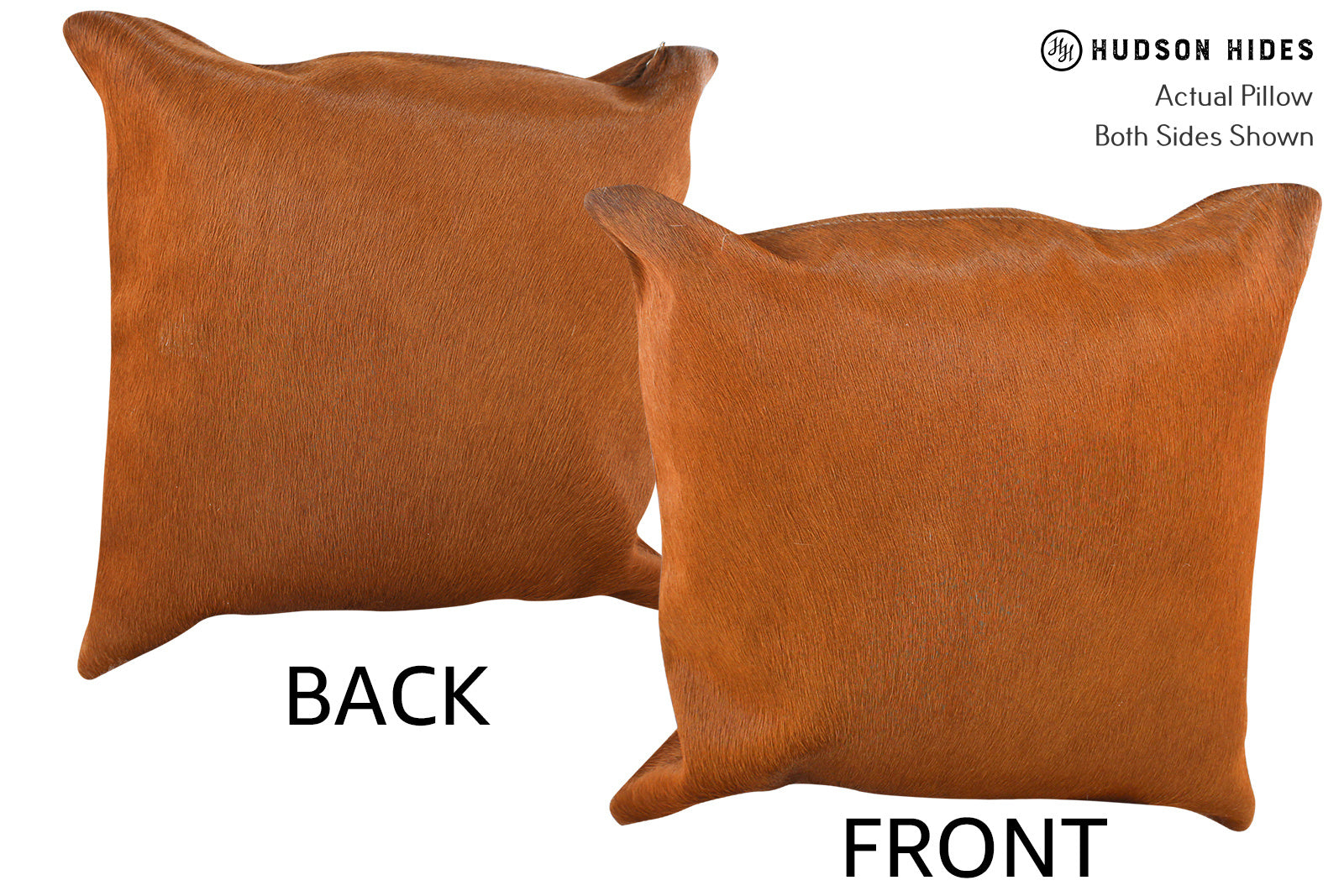 Solid Brown Cowhide Pillow #34770