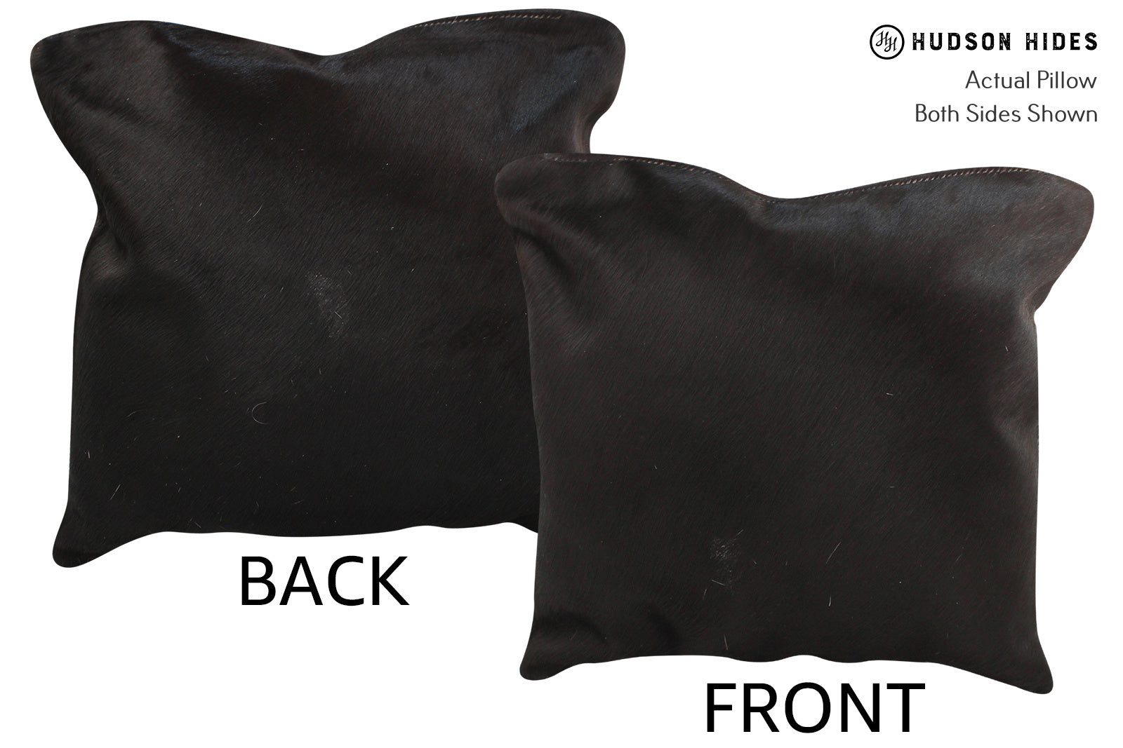 Solid Black Cowhide Pillow #34991