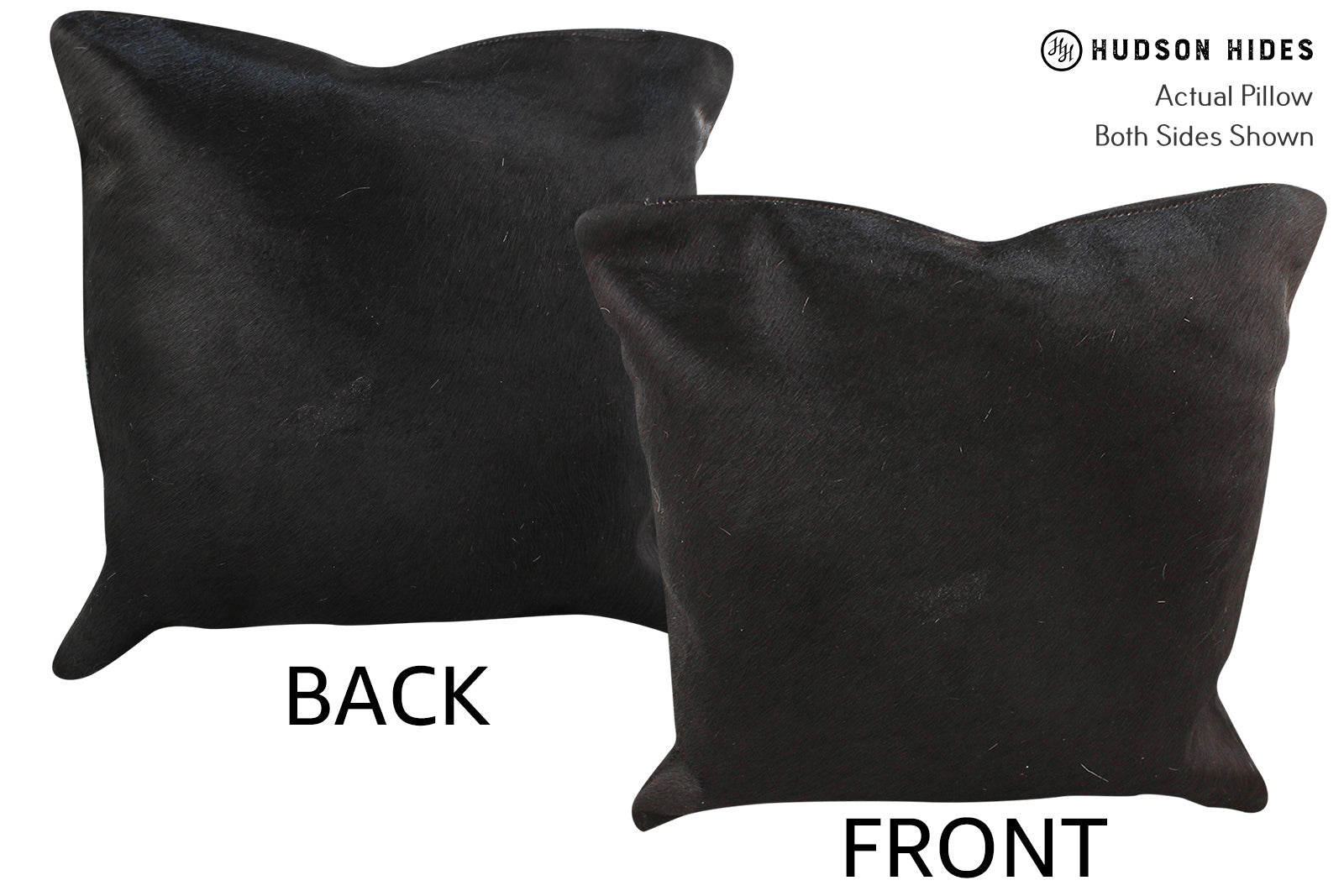 Solid Black Cowhide Pillow #34992