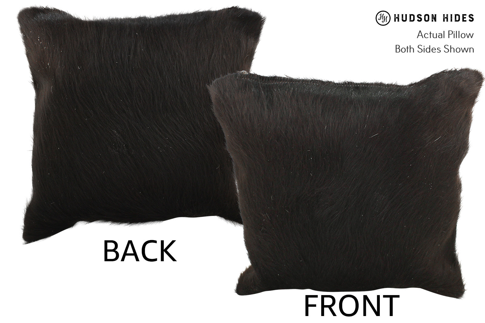 Solid Black Cowhide Pillow #35076