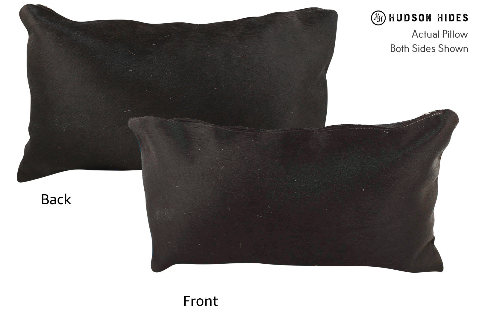 Solid Black Cowhide Pillow #35209