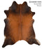 Brown with Red X-Large Brazilian Cowhide Rug 7'7