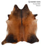 Brown with Red X-Large Brazilian Cowhide Rug 7'0