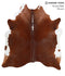 Brown and White Regular X-Large Brazilian Cowhide Rug 6'11