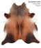 Brown with Red X-Large Brazilian Cowhide Rug 6'11