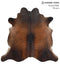 Brown with Red X-Large Brazilian Cowhide Rug 6'9
