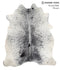 Salt and Pepper Black X-Large Brazilian Cowhide Rug 7'3