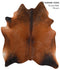 Brown with Red X-Large Brazilian Cowhide Rug 7'2