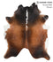 Brown with Red X-Large Brazilian Cowhide Rug 7'6