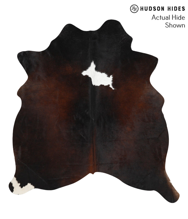 Chocolate and White Large Brazilian Cowhide Rug 6'3"H x 5'11"W #39822 by Hudson Hides