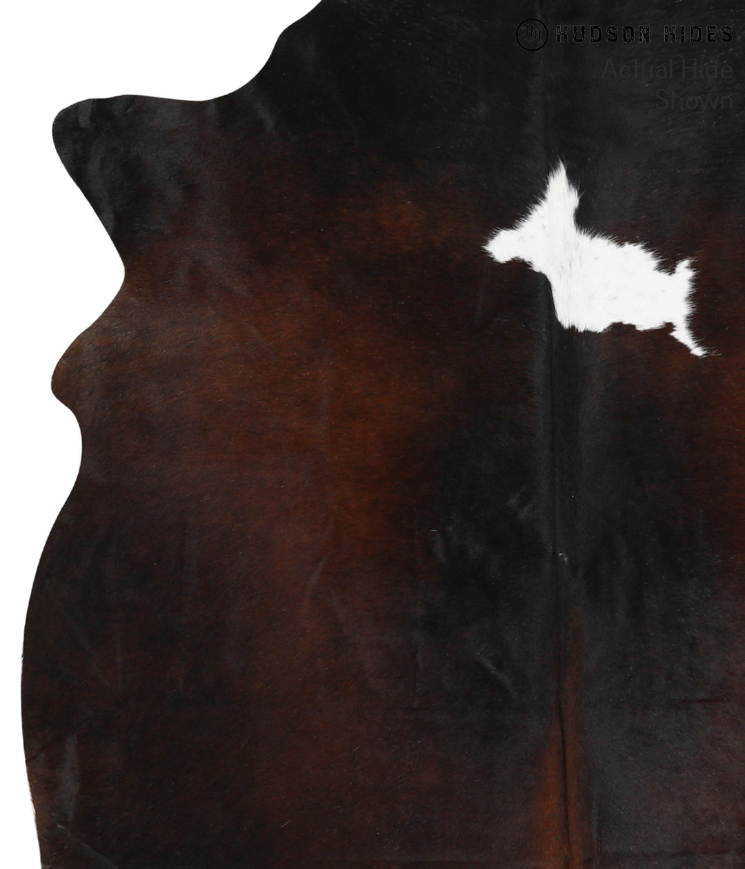 Chocolate and White Large Brazilian Cowhide Rug 6'3"H x 5'11"W #39822
