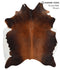 Brown with Red X-Large Brazilian Cowhide Rug 7'10