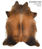 Brown with Red X-Large Brazilian Cowhide Rug 7'8