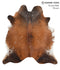 Brown with Red X-Large Brazilian Cowhide Rug 7'2