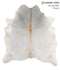 Grey with Beige X-Large Brazilian Cowhide Rug 7'1