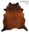 Brown with Red X-Large Brazilian Cowhide Rug 7'2