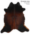 Brown with Red X-Large Brazilian Cowhide Rug 7'2