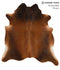 Brown with Red X-Large Brazilian Cowhide Rug 6'11