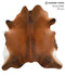 Brown with Red X-Large Brazilian Cowhide Rug 6'11