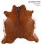 Brown and White Regular X-Large Brazilian Cowhide Rug 7'0