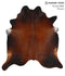 Brown with Red XX-Large Brazilian Cowhide Rug 7'9