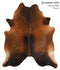 Brown with Red X-Large Brazilian Cowhide Rug 7'6