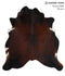 Brown with Red X-Large Brazilian Cowhide Rug 7'0