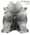 Salt and Pepper Black X-Large Brazilian Cowhide Rug 7'1