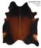Brown with Red XX-Large Brazilian Cowhide Rug 8'2