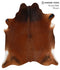 Brown with Red X-Large Brazilian Cowhide Rug 7'5