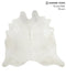 Solid White XX-Large Brazilian Cowhide Rug 7'3