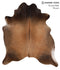 Brown with Red X-Large Brazilian Cowhide Rug 7'1