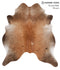 Brown with Red X-Large Brazilian Cowhide Rug 7'3