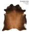 Brown with Red Large Brazilian Cowhide Rug 6'3