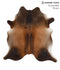 Brown with Red X-Large Brazilian Cowhide Rug 6'9