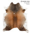 Brown with Red X-Large Brazilian Cowhide Rug 7'4
