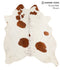 Brown and White X-Large Brazilian Cowhide Rug 6'11