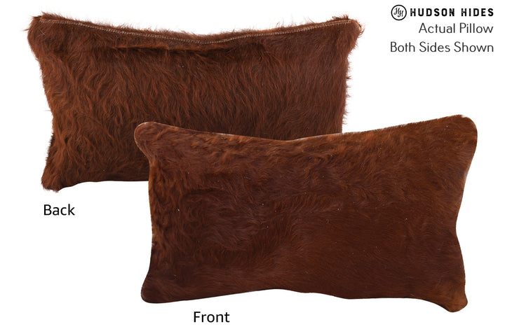 Solid Brown 12"x22" Brazilian Cowhide Pillow #72968 by Hudson Hides