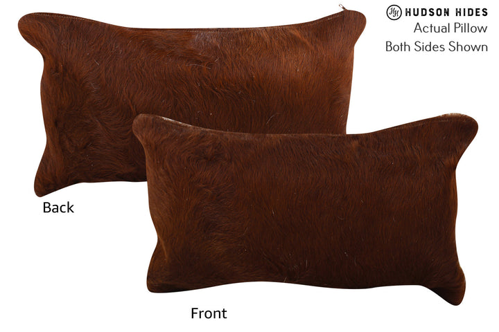 Solid Brown 12"x22" Brazilian Cowhide Pillow #73527 by Hudson Hides