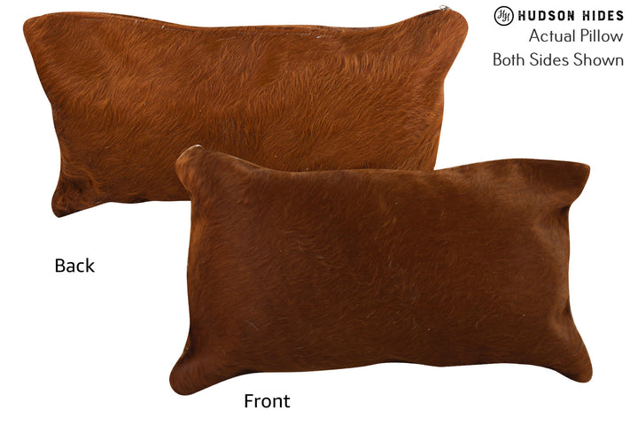 Solid Brown 12"x22" Brazilian Cowhide Pillow #73530 by Hudson Hides