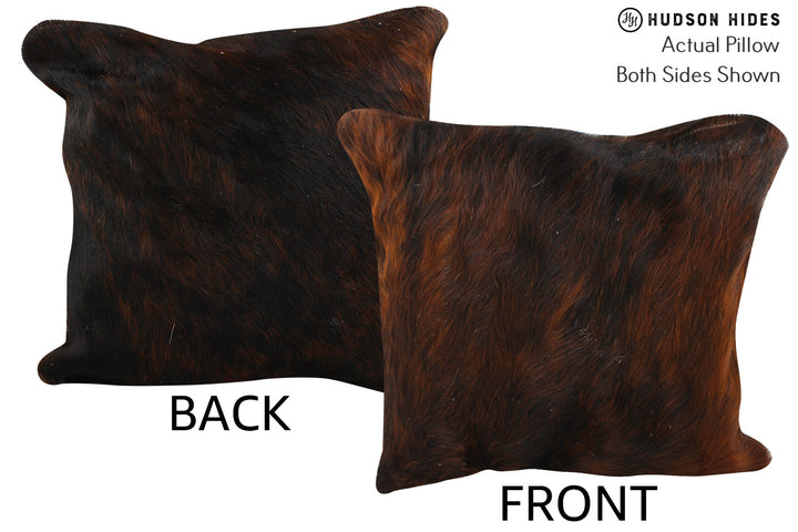 Dark Brindle 16"x16" Brazilian Cowhide Pillow #74185 by Hudson Hides