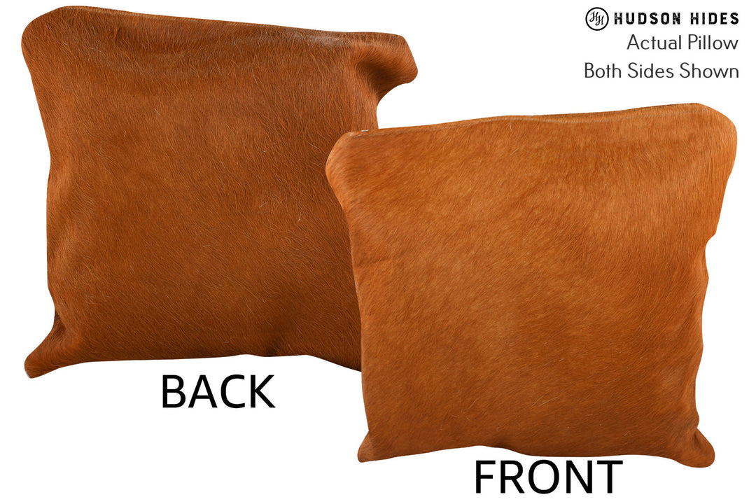 Solid Brown Pillow 16"x16"#74357 by Hudson Hides