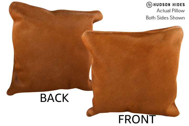 Solid Brown 16"x16" Brazilian Cowhide Pillow #74365 by Hudson Hides