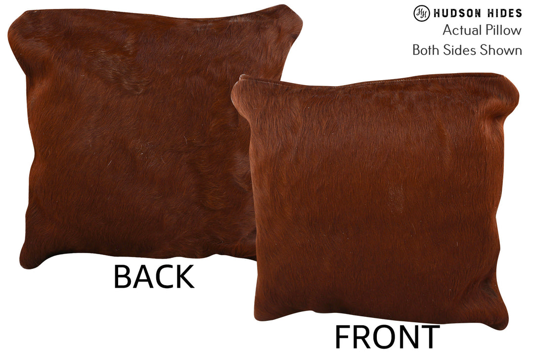 Solid Brown Pillow 16"x16"#74430 by Hudson Hides
